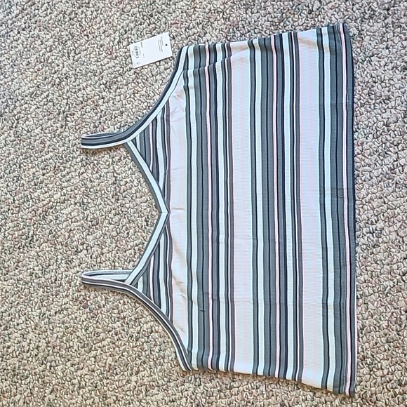 SO BRAND WOMENS PLUS JUNIOR SIZE SUMMER PINK STRIPED "WAFFLE" TANK SIZE 2X - Picture 3 of 15